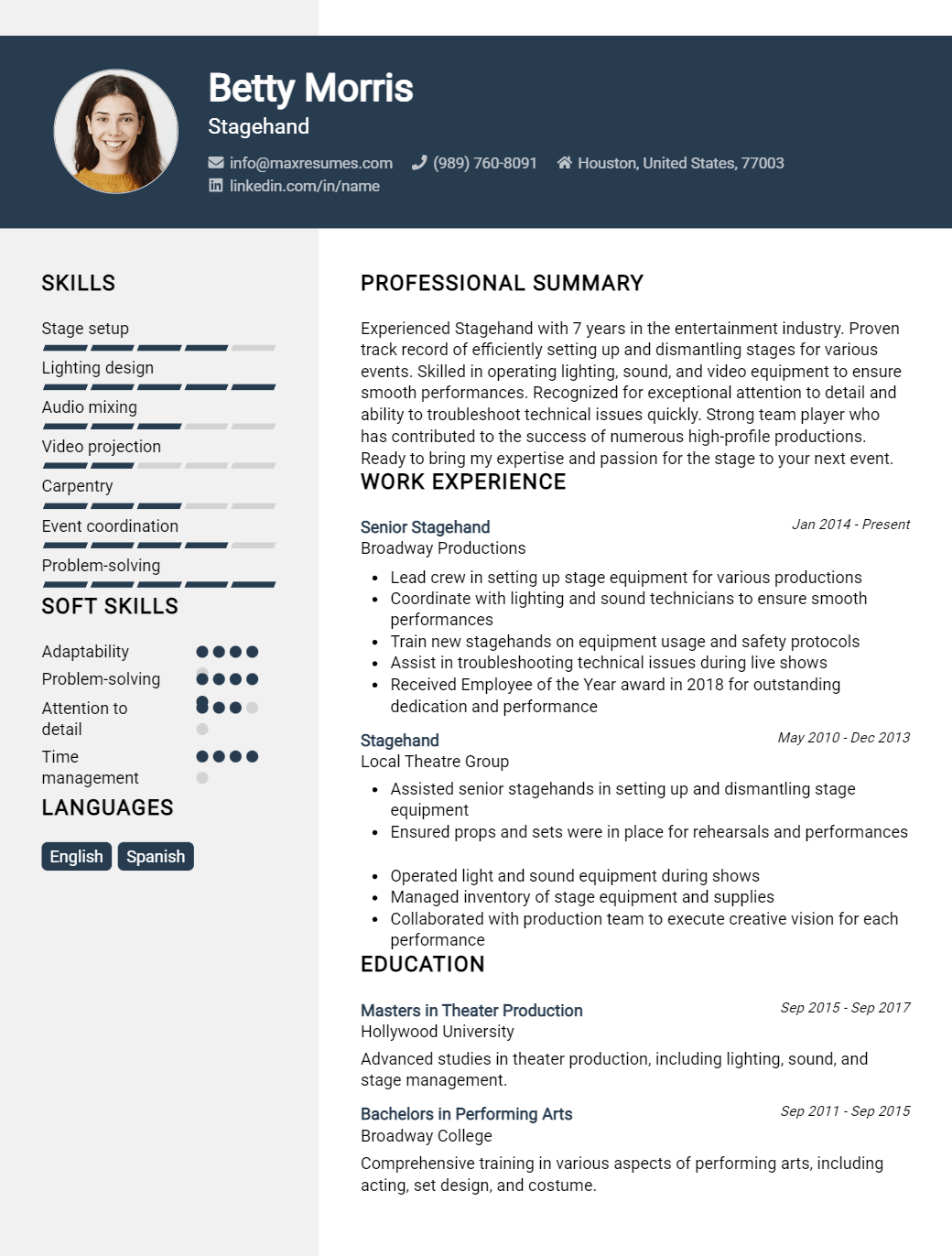 stagehand-resume-sample
