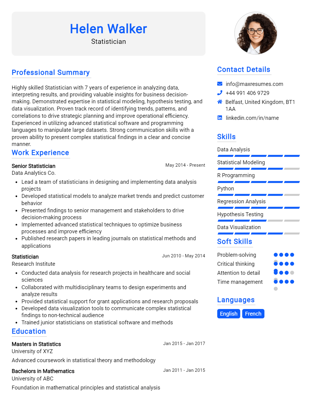 statistician-resume-sample