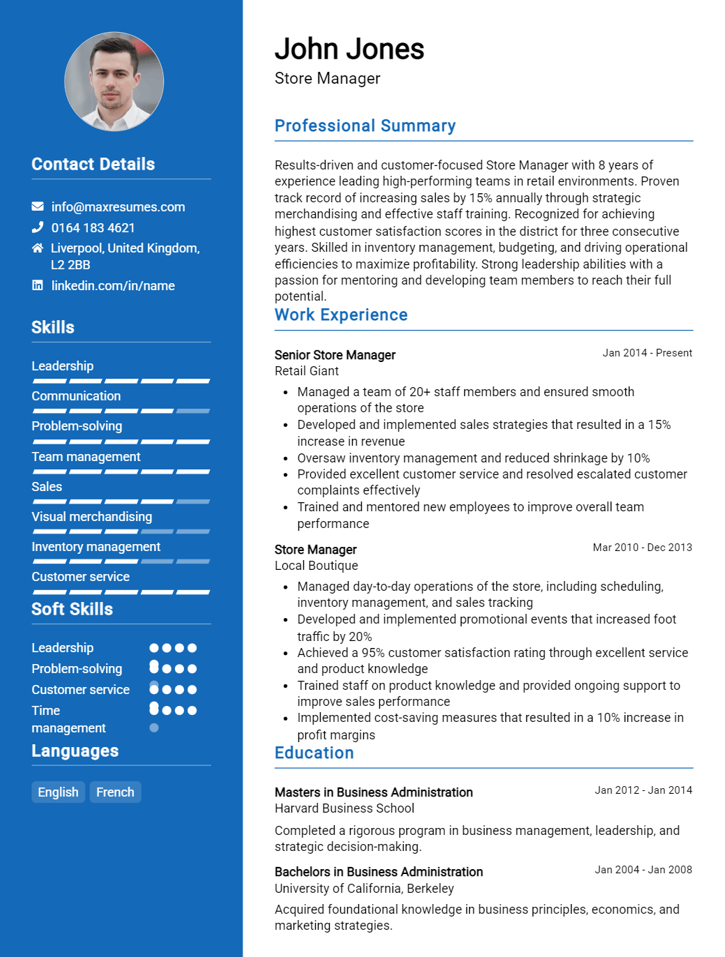 store-manager-resume-sample