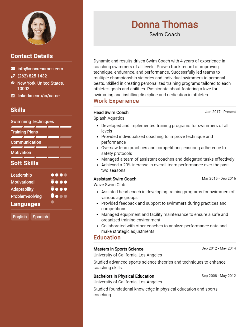 swim-coach-resume-sample