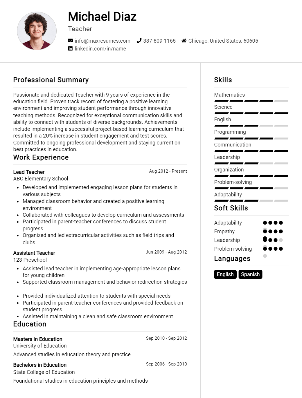 teacher-resume-sample