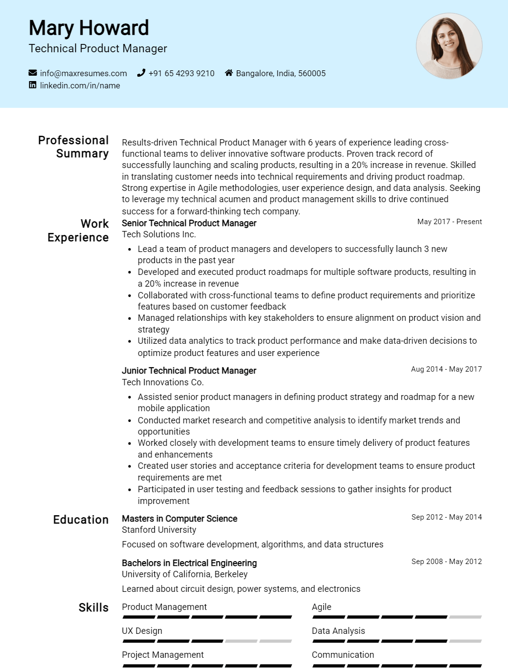 technical-product-manager-resume-sample
