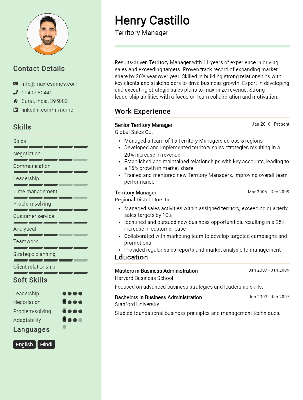 territory-manager-resume-sample