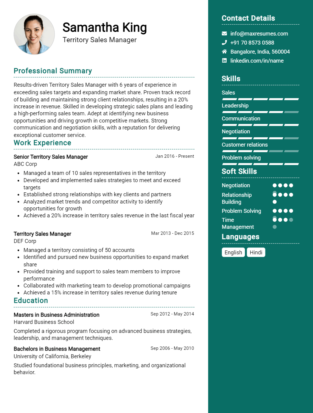 territory-sales-manager-resume-sample