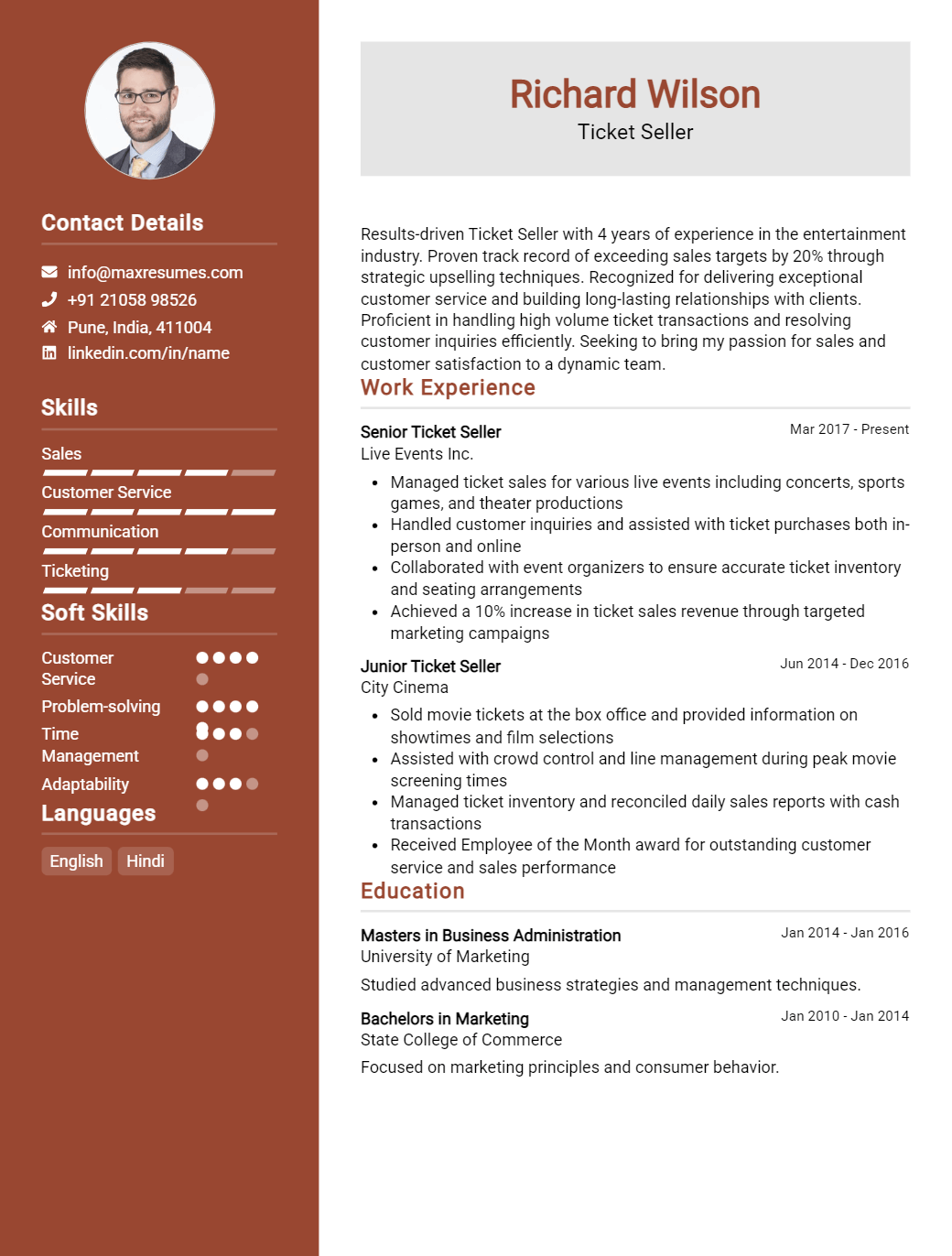 ticket-seller-resume-sample