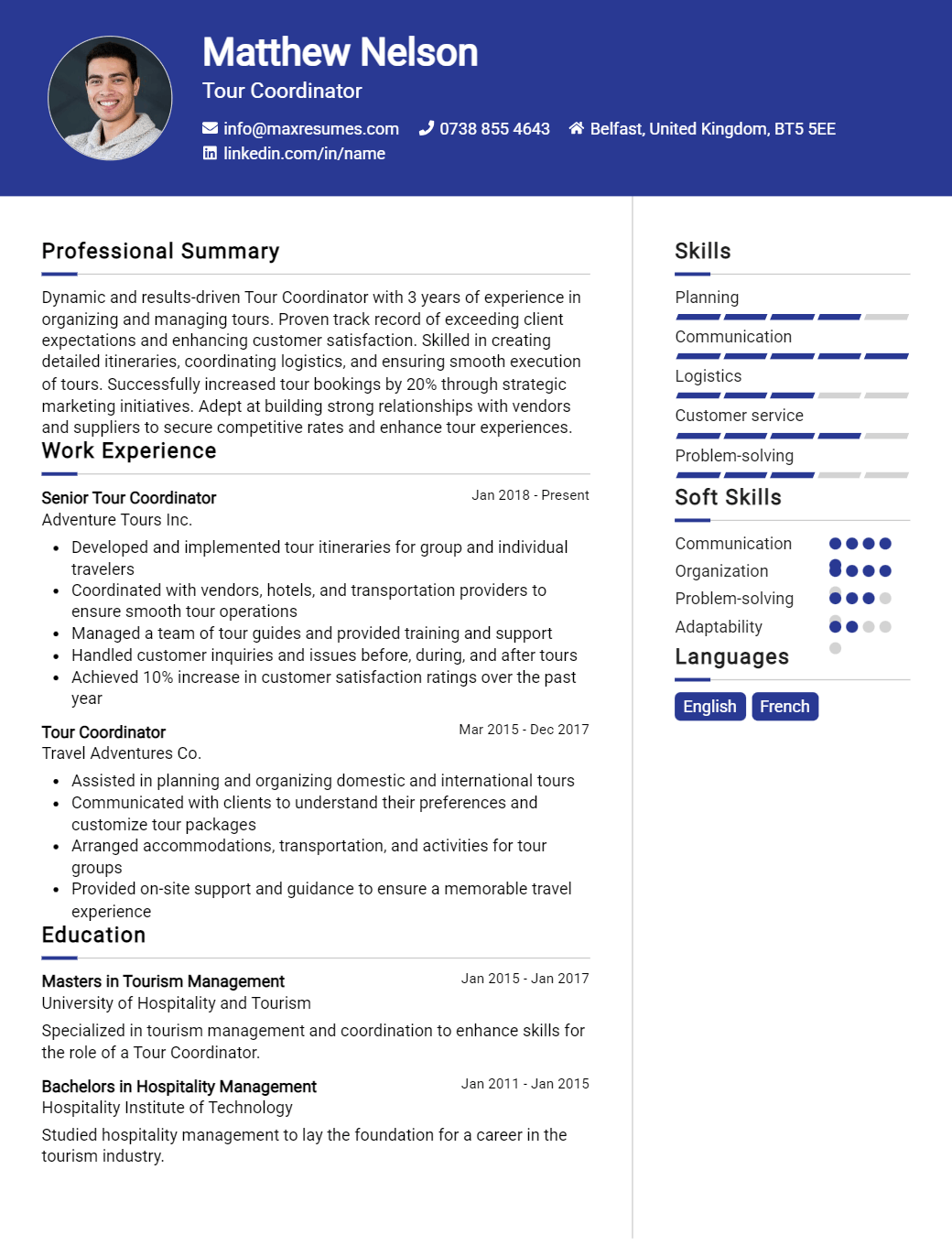 tour-coordinator-resume-sample
