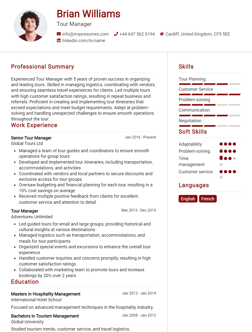 tour-manager-resume-sample