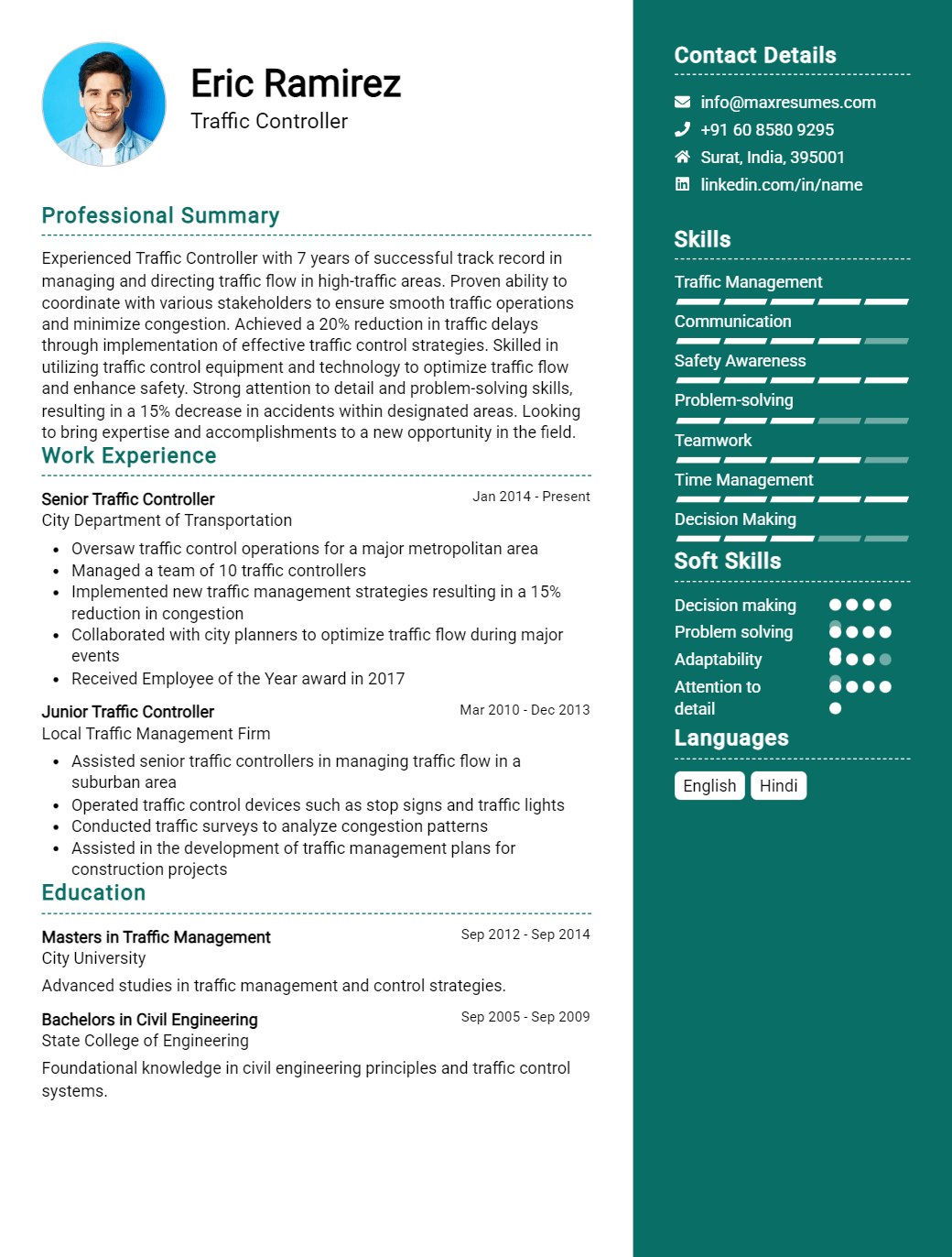 traffic-controller-resume-sample