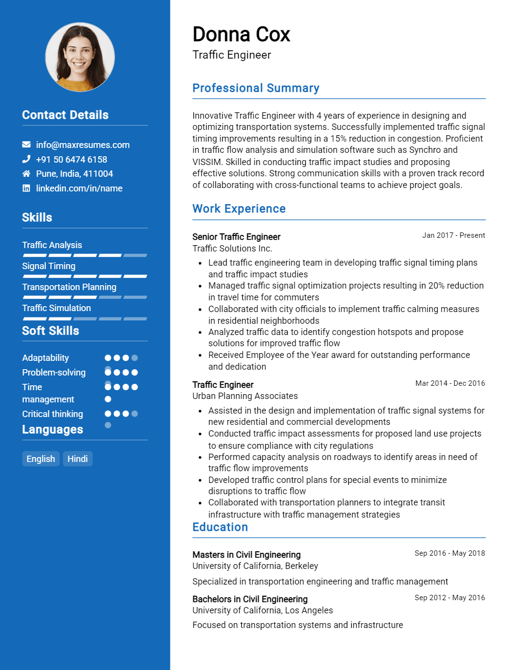 traffic-engineer-resume-sample