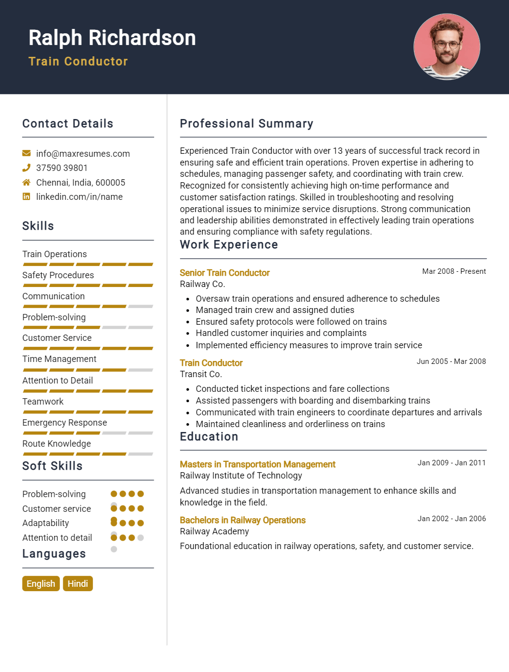 train-conductor-resume-sample