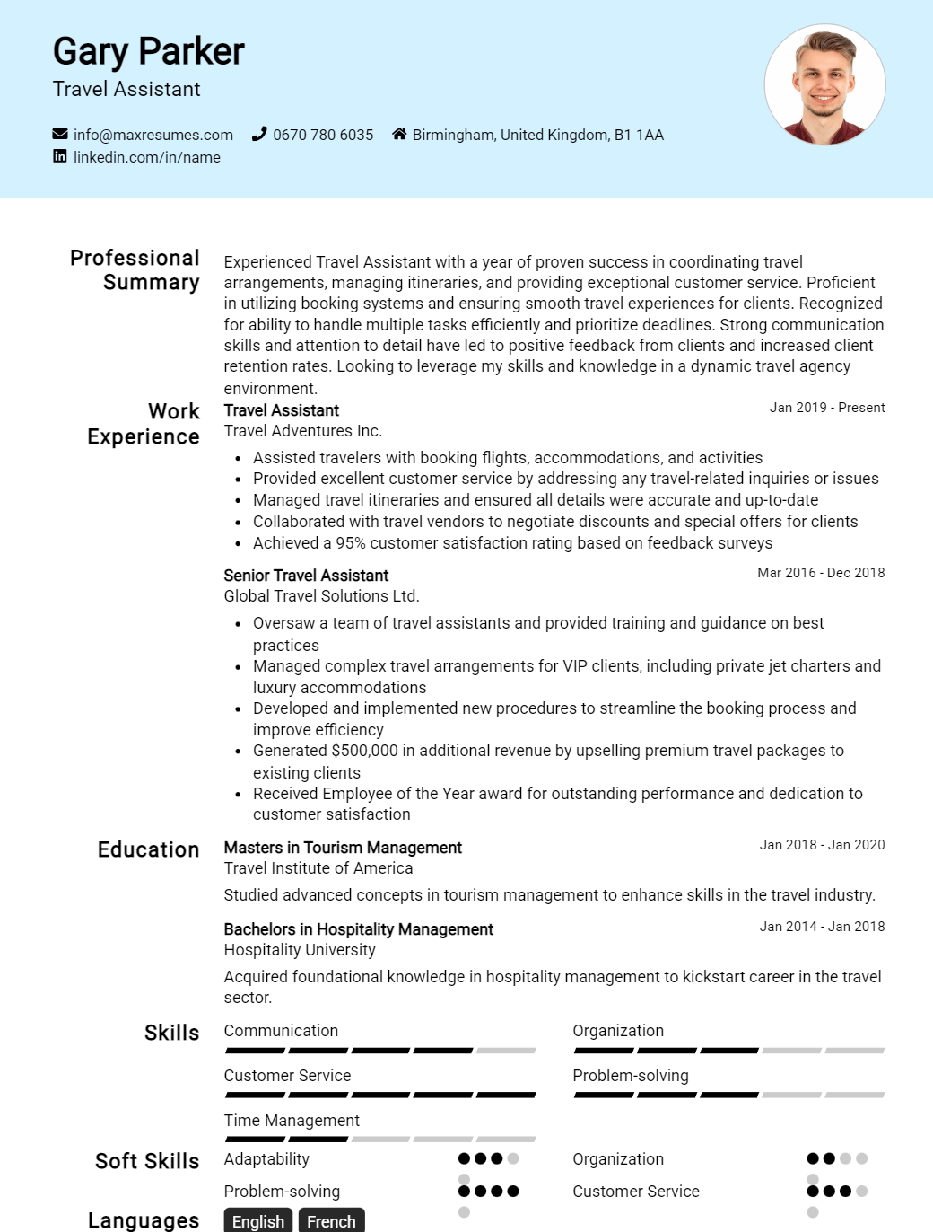 travel-assistant-resume-sample