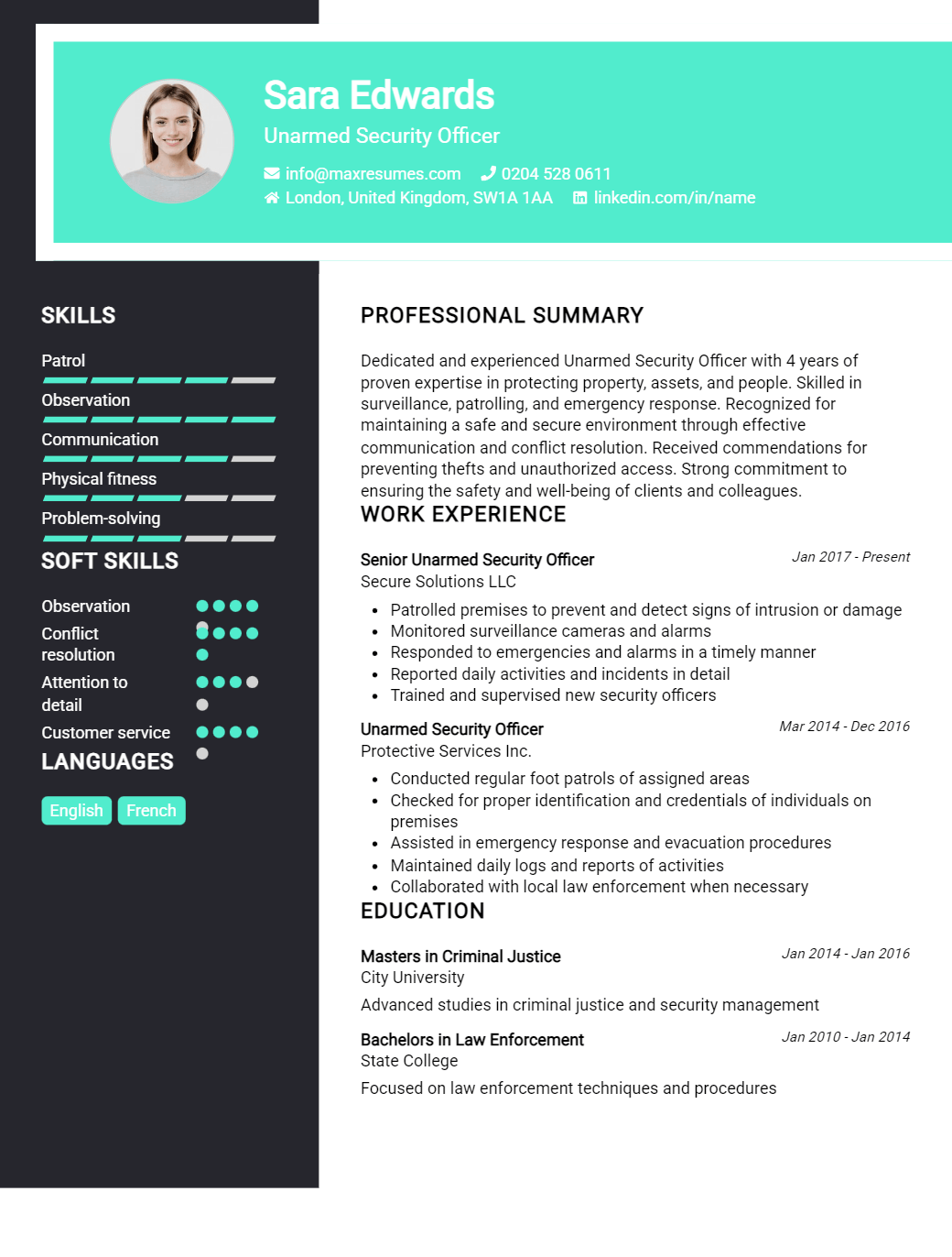 unarmed-security-officer-resume-sample