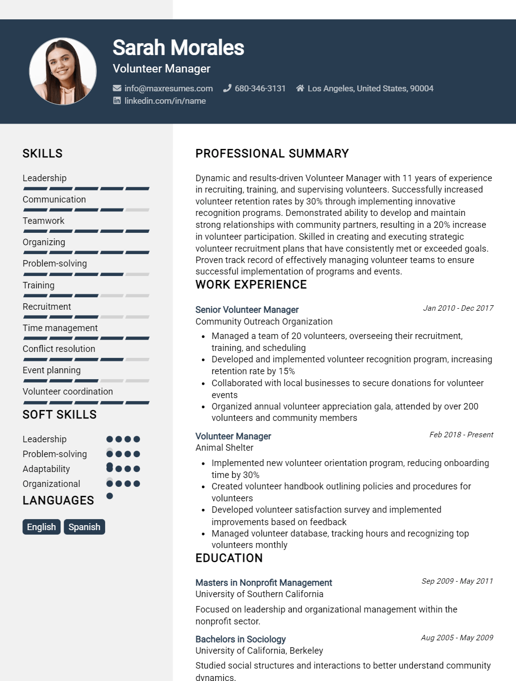 volunteer-manager-resume-sample