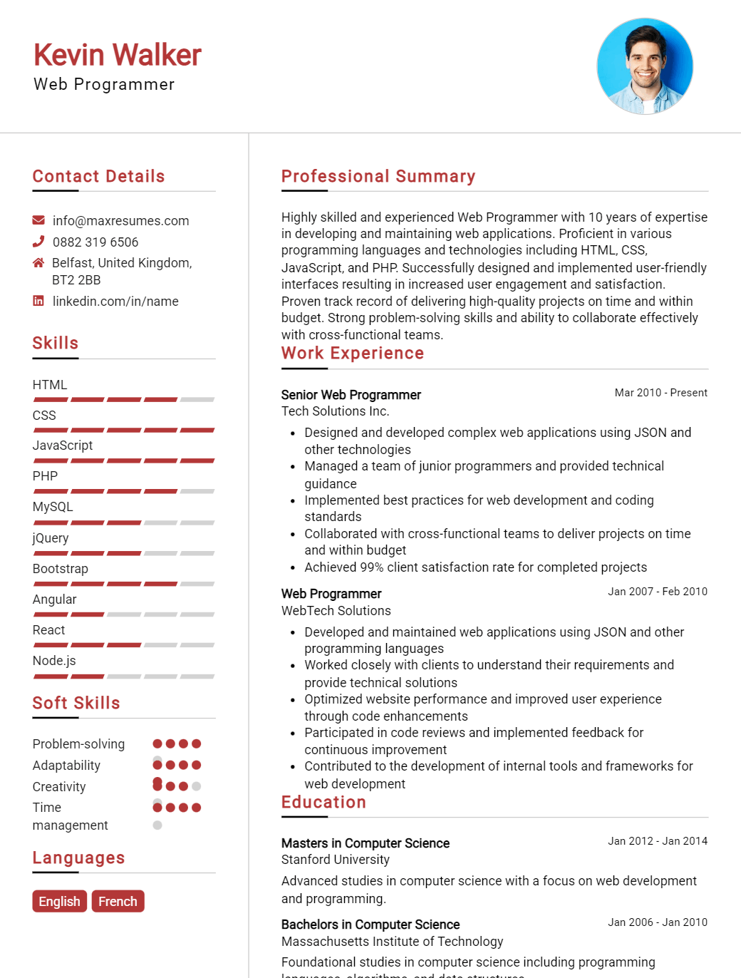 web-programmer-resume-sample