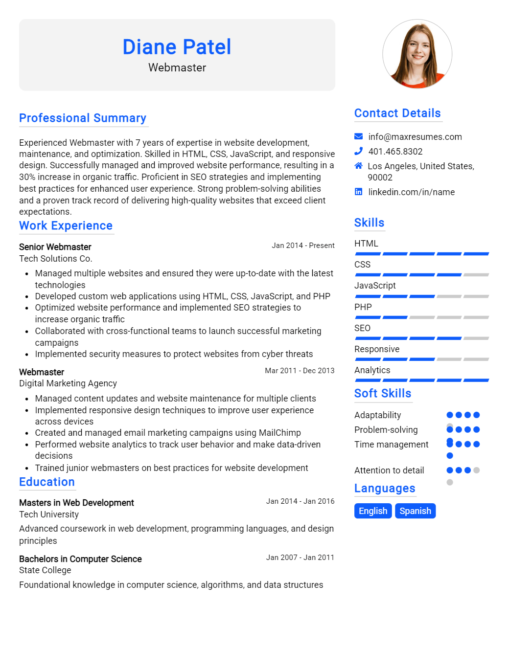 webmaster-resume-sample
