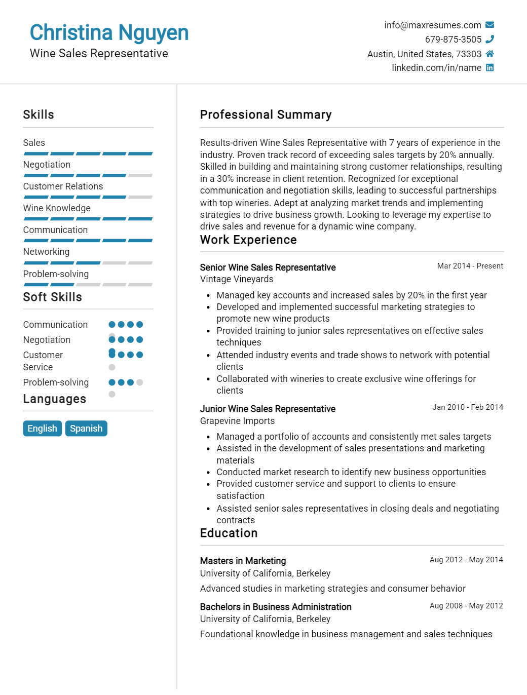 wine-sales-representative-resume-sample