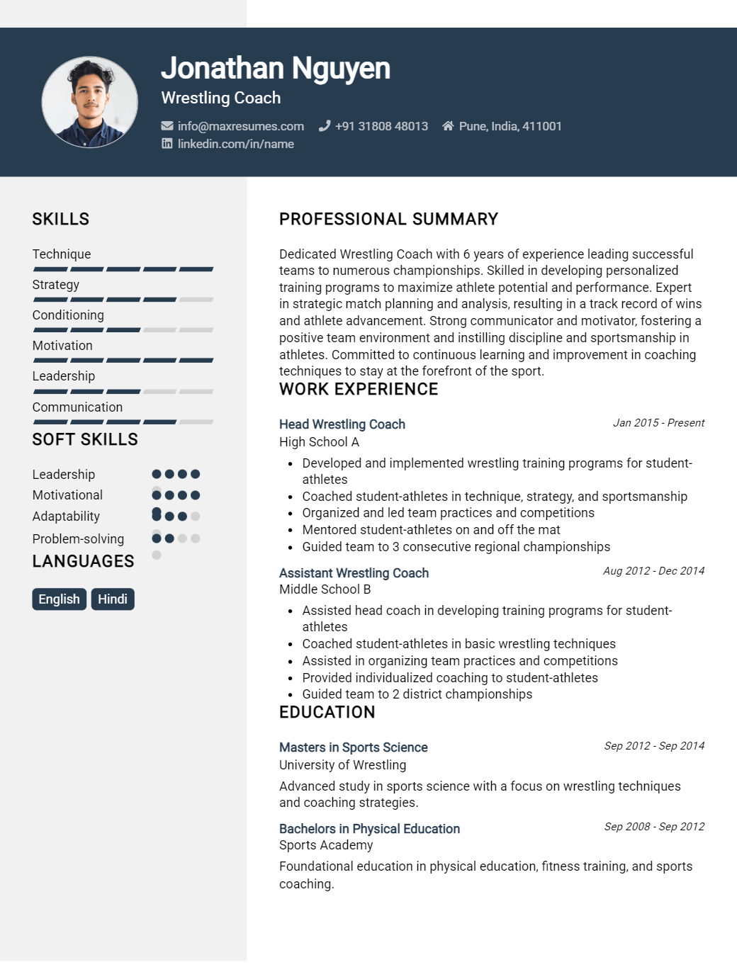 wrestling-coach-resume-sample
