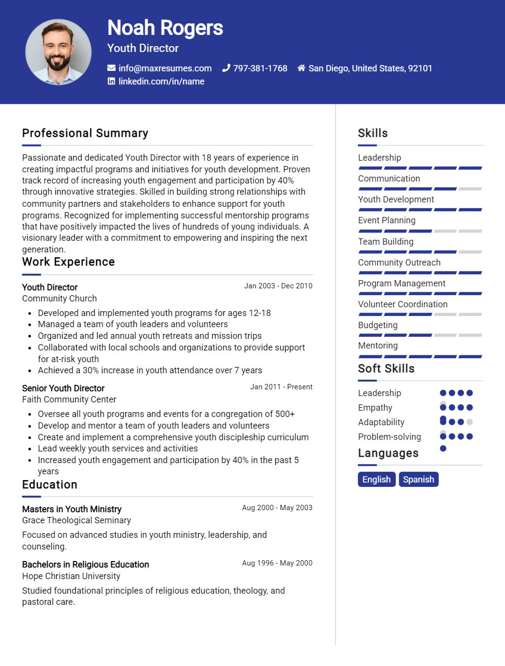 youth-director-resume-sample