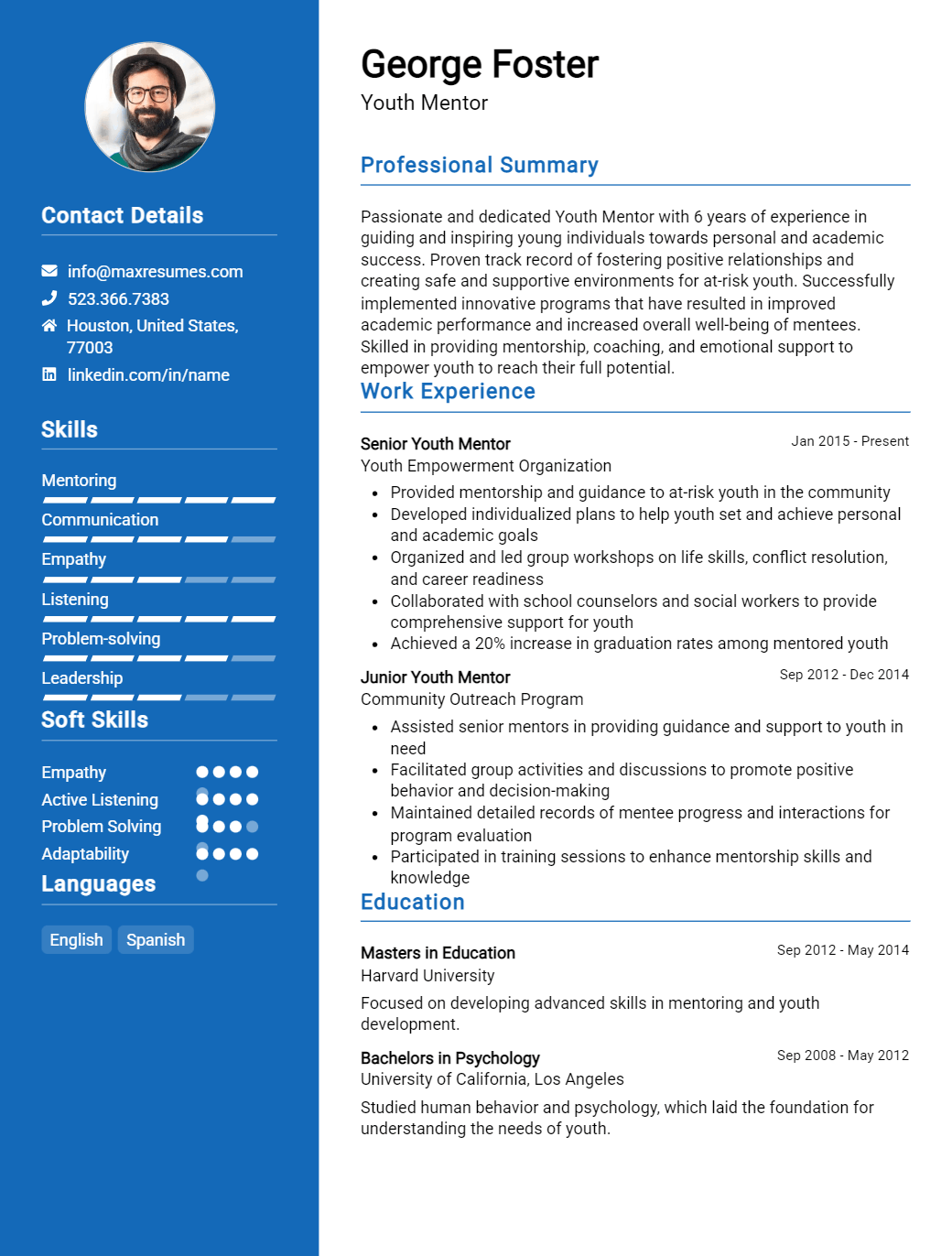 youth-mentor-resume-sample