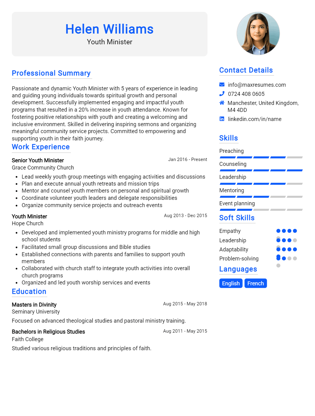 youth-minister-resume-sample