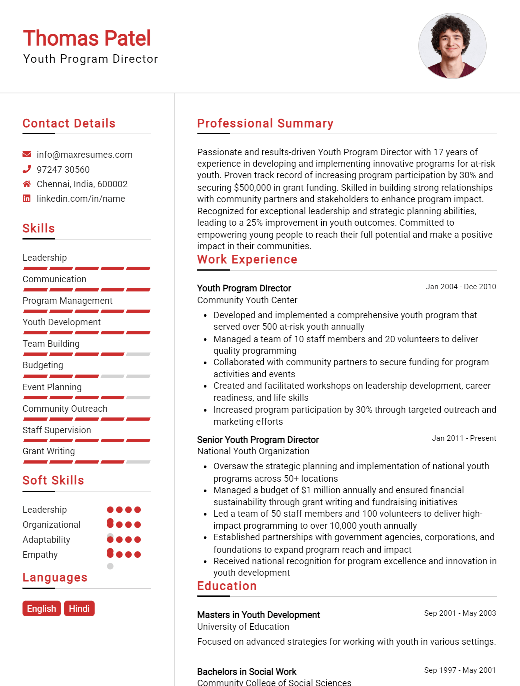 youth-program-director-resume-sample